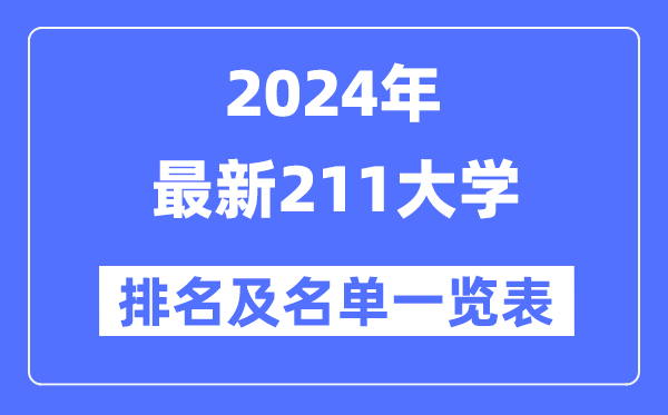 2024年最新211大学排名及名单一览表（共115所）