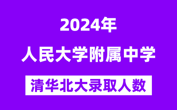 2024年人大附中考入清华北大人数是多少？附历年分数线