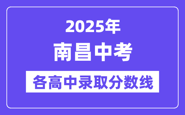 2025年南昌中考各高中录取分数线一览表