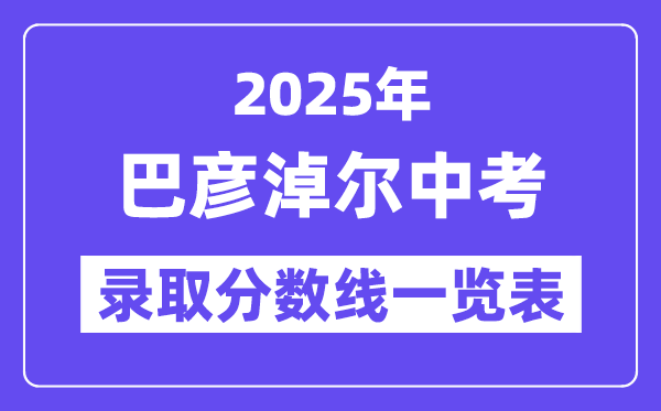 2025年巴彦淖尔中考各高中录取分数线一览表