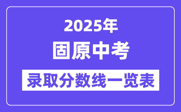 2025年固原中考各高中录取分数线一览表