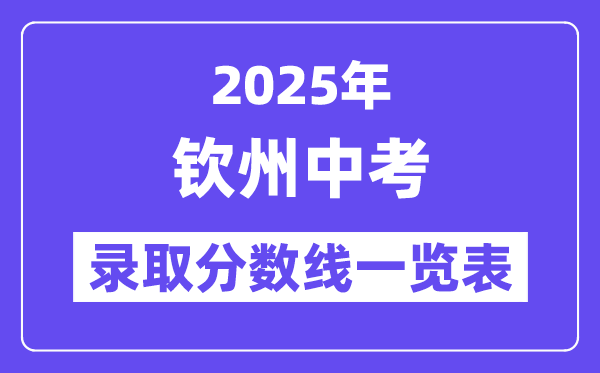 2025年钦州中考各高中录取分数线一览表