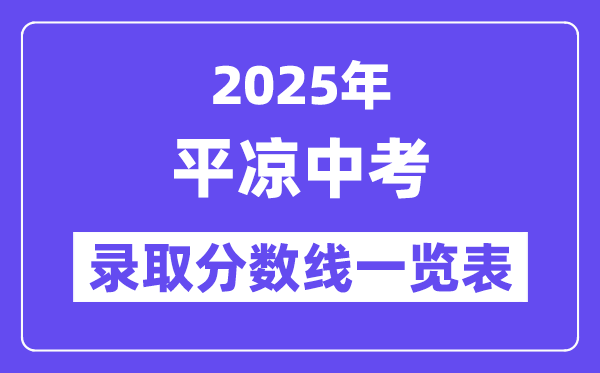 2025年平凉中考各高中录取分数线一览表