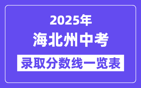 2025年海北州中考各高中录取分数线一览表