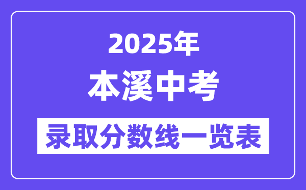 2025年本溪中考各高中录取分数线一览表