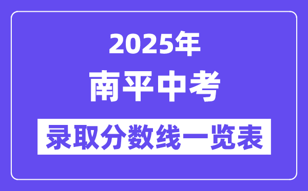 2025年南平中考各高中录取分数线一览表
