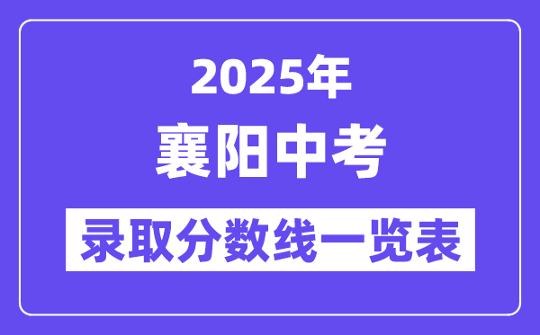 2025年襄阳中考各高中录取分数线一览表