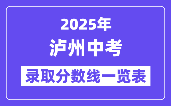 2025年泸州中考各高中录取分数线一览表