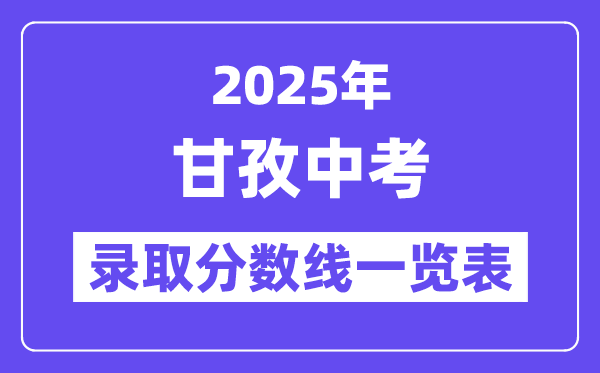 2025年甘孜中考各高中录取分数线一览表