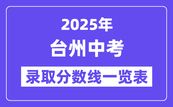 2025年台州中考各高中录取分数线一览表