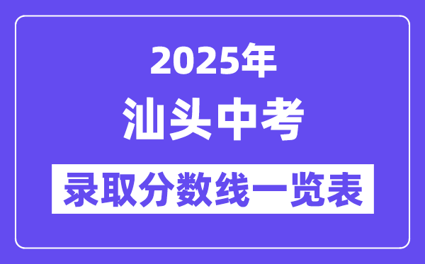 2025年汕头中考各高中录取分数线一览表