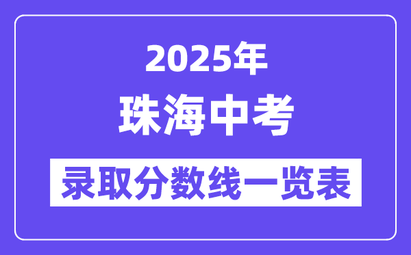 2025年珠海中考各高中录取分数线一览表