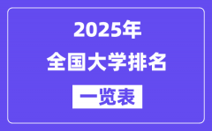2025最新全国大学排名一览表